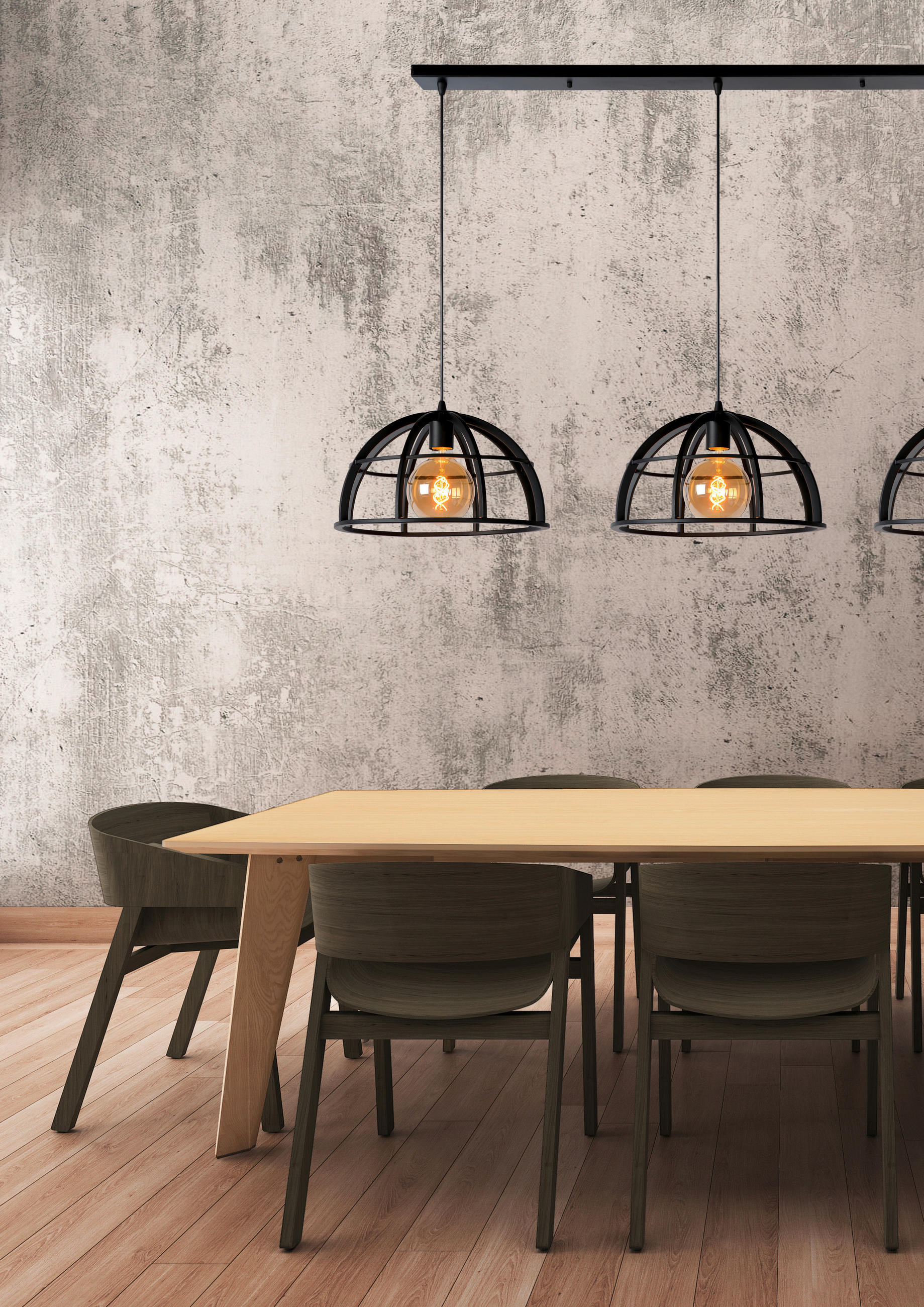 LED-HÄNGELEUCHTE Dikra 150/40/150 cm   - Schwarz, KONVENTIONELL, Metall (150/40/150cm) - Lucide