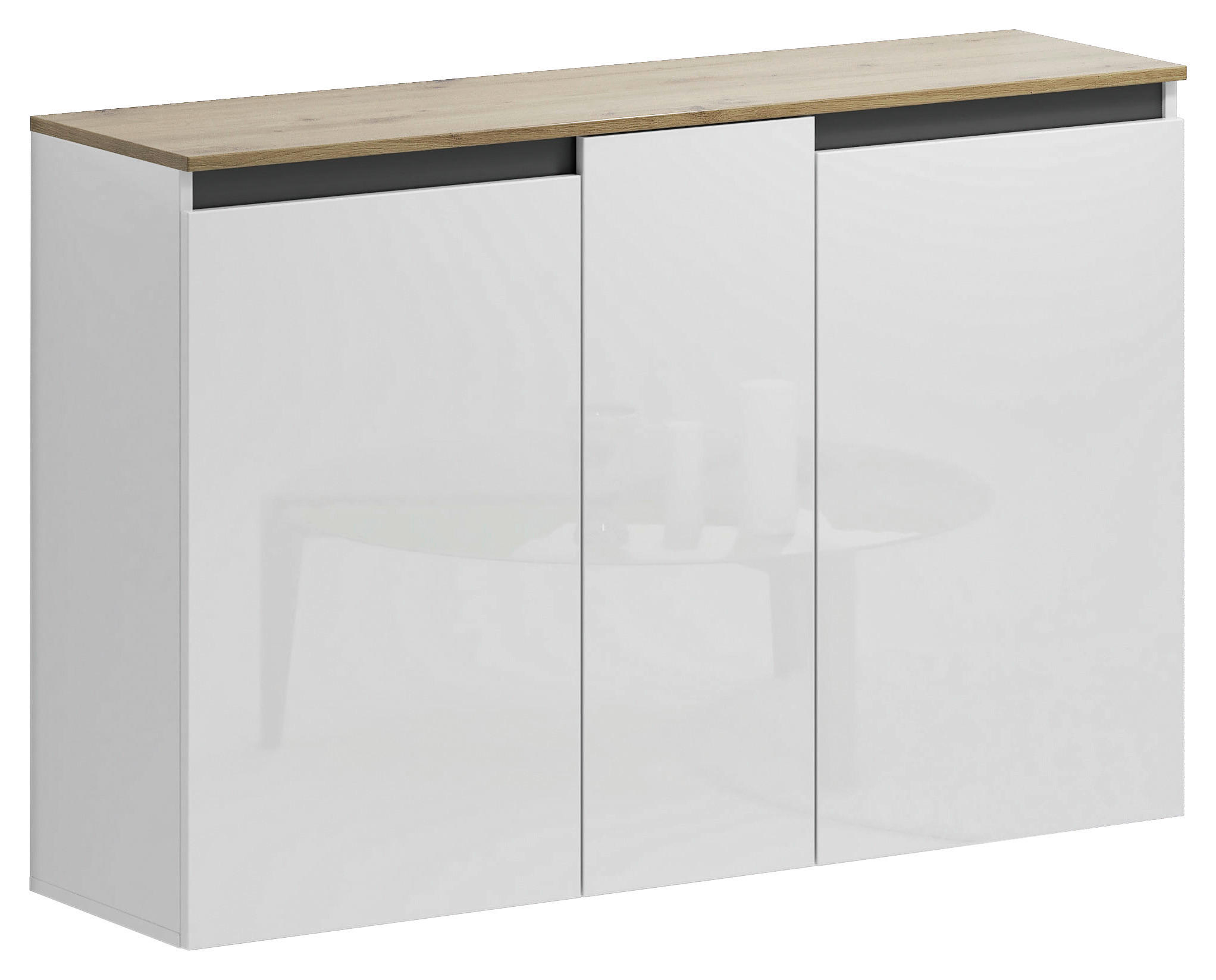 HÄNGESCHUHSCHRANK Anthrazit, Weiß, Eiche Artisan  - Anthrazit/Weiß, Design, Holzwerkstoff (129,7/85/35,1cm) - Xora