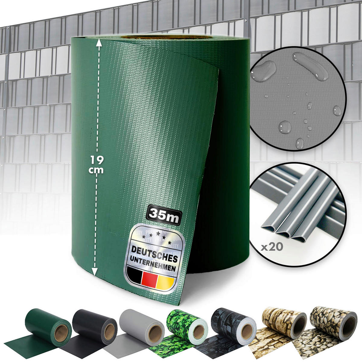 SICHTSCHUTZ - Grün, Basics, Kunststoff (19/3500cm) - Floordirekt