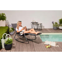 GARTEN-RELAXLIEGE 57/81/143 cm  - Schwarz, KONVENTIONELL, Kunststoff/Textil (57/81/143cm) - Siena Garden