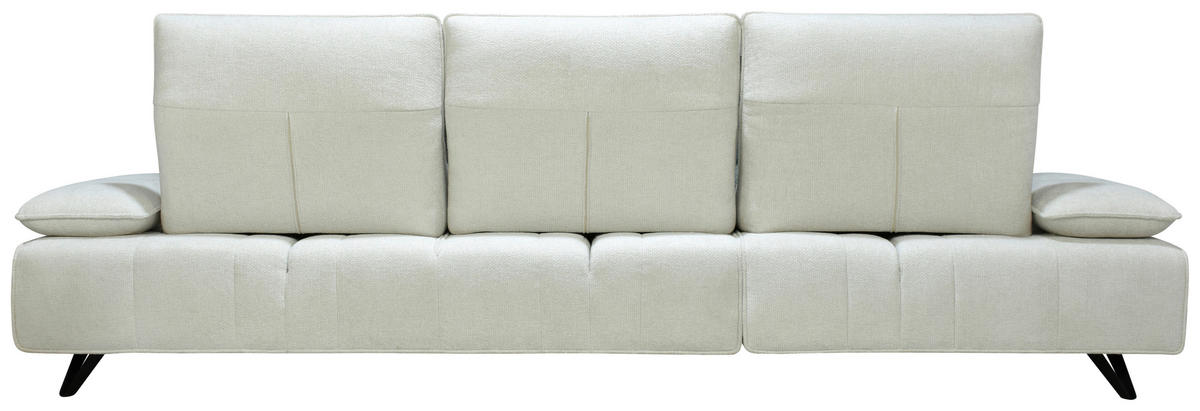 ECKSOFA Creme Chenille  - Creme/Schwarz, Design, Kunststoff/Textil (162/314cm) - Livetastic