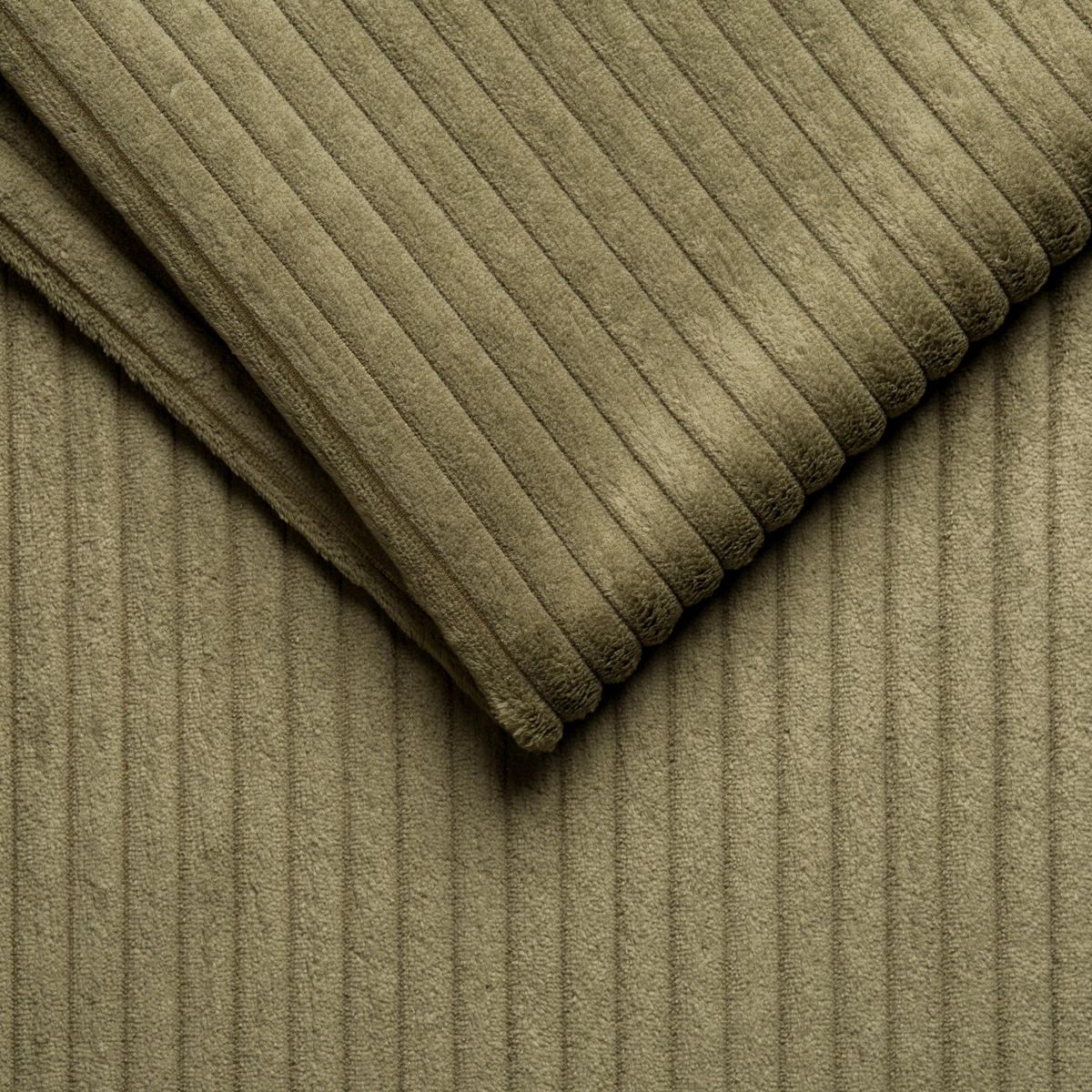 BIGSOFA Cord Olivgrün  - Schwarz/Olivgrün, MODERN, Kunststoff/Textil (234/93/190cm) - Carryhome