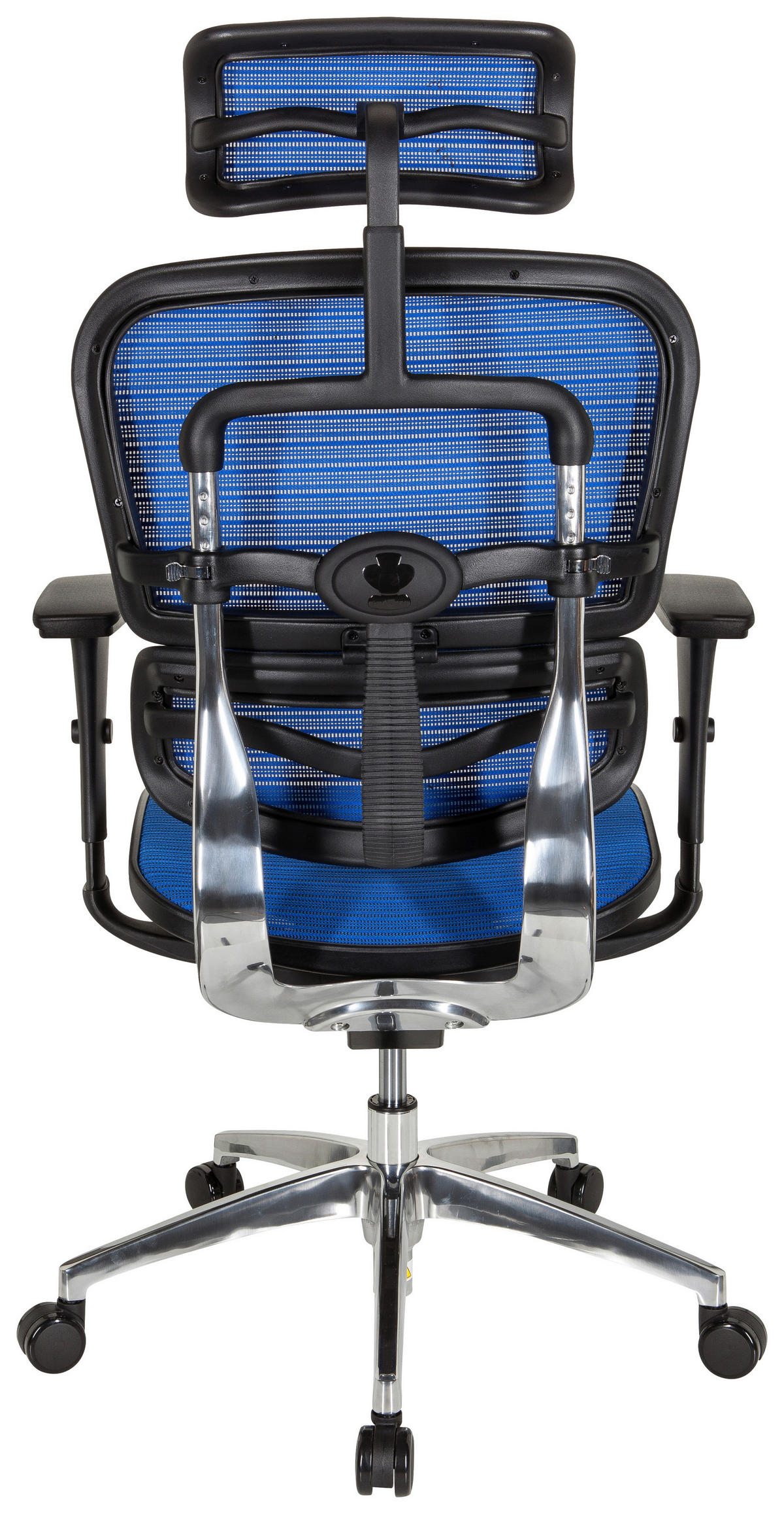 DREHSTUHL Netzbespannung, Flachgewebe Blau, Schwarz  - Chromfarben/Blau, MODERN, Kunststoff/Textil (67/141/63cm) - MID.YOU