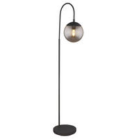 BOGENLEUCHTE 39/25/150 cm    - Schwarz, Design, Glas/Metall (39/25/150cm) - Globo