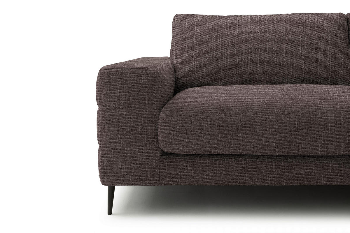 ECKSOFA in Flachgewebe Hellbraun  253/177 cm  - Hellbraun/Schwarz, Design, Textil/Metall (253/177cm) - Dieter Knoll