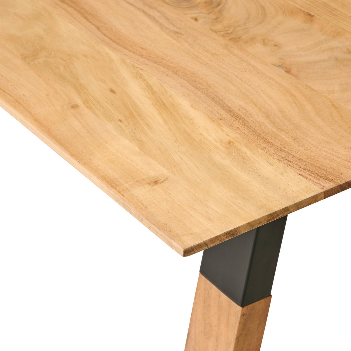 ESSTISCH Holz, Metall 200/100/76 cm  - Schwarz/Naturfarben, Modern, Holz/Metall (200/100/76cm) - Livetastic