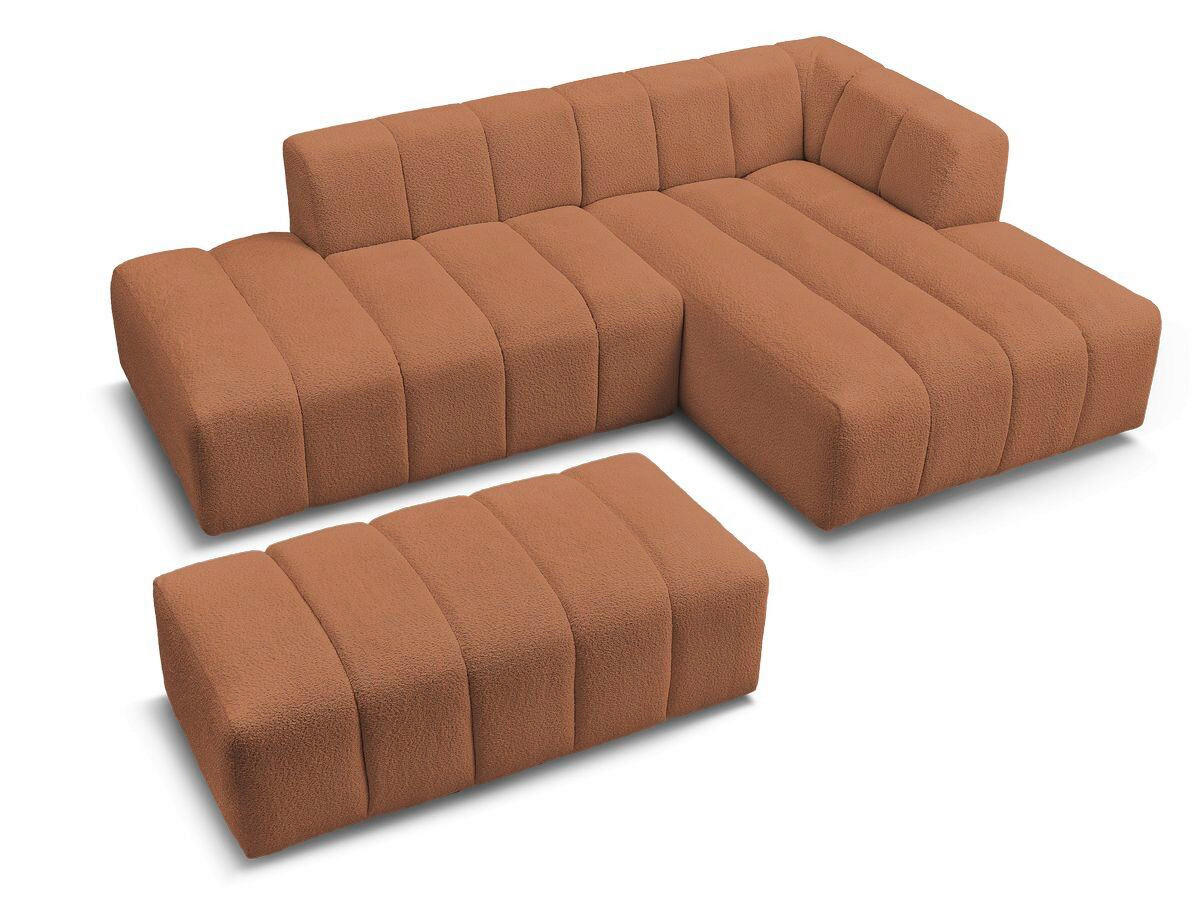 ECKSOFA  ANNECY Orange Bouclé  - Schwarz/Orange, MODERN, Kunststoff/Textil (262/170cm)