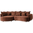 ECKSOFA in Chenille Braun  - Schwarz/Braun, Design, Kunststoff/Textil (194/307cm) - Carryhome