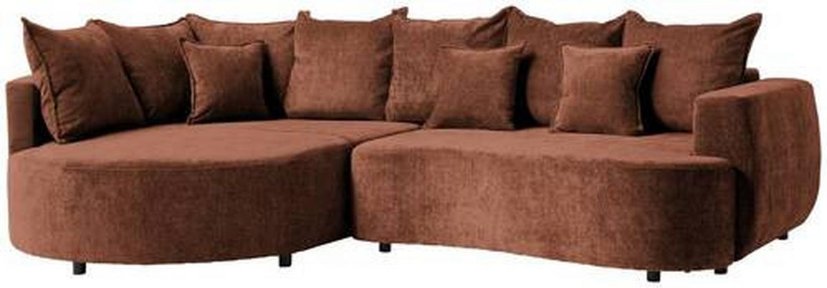 ECKSOFA in Chenille Braun  194/307 cm  - Schwarz/Braun, Design, Kunststoff/Textil (194/307cm) - Carryhome