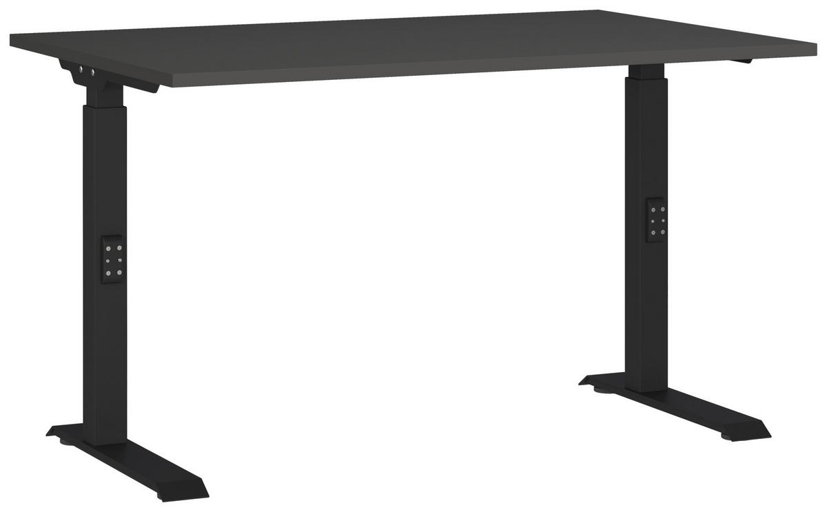 SCHREIBTISCH höhenverstellbar  - Graphitfarben/Schwarz, MODERN, Holzwerkstoff/Metall (120/80/68-91cm) - Germania