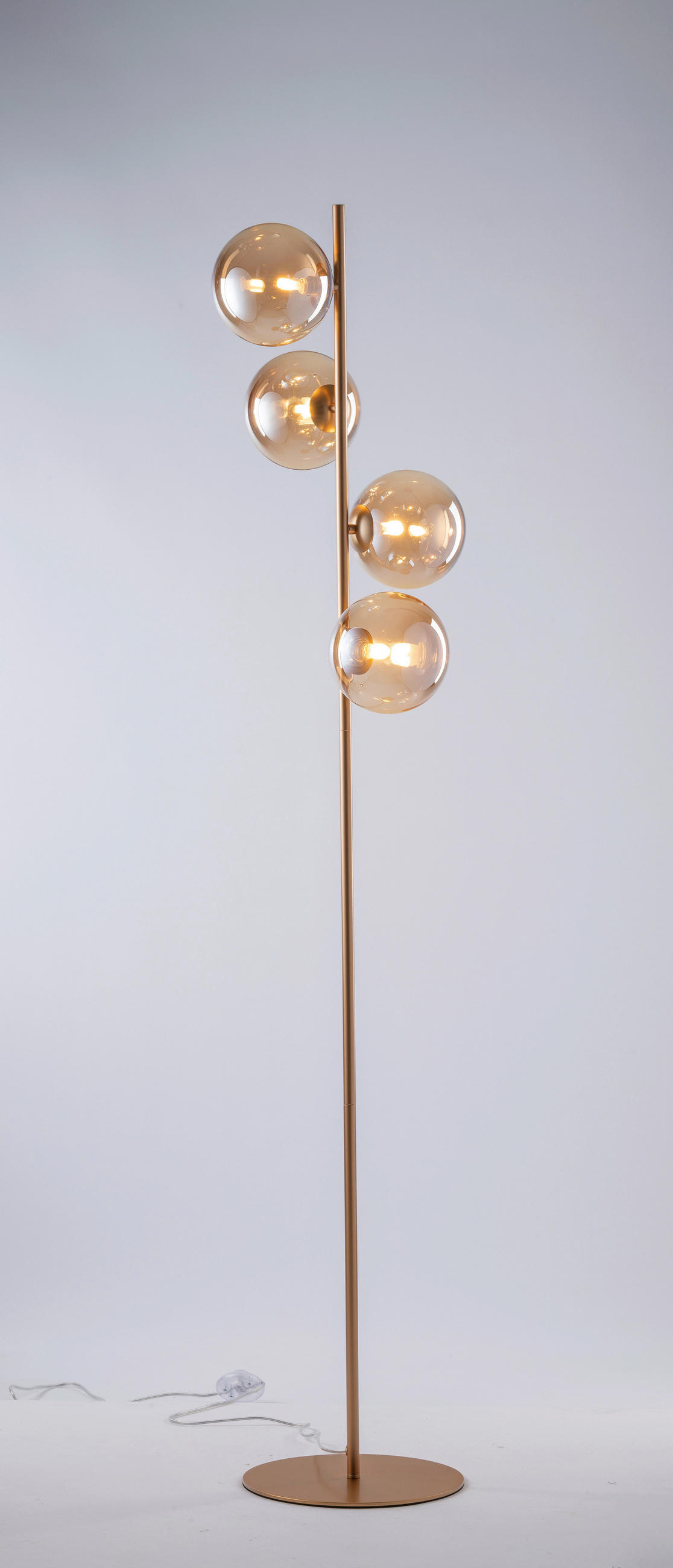 STEHLEUCHTE 34,5/160 cm    - Champagner/Messingfarben, Design, Glas/Metall (34,5/160cm)