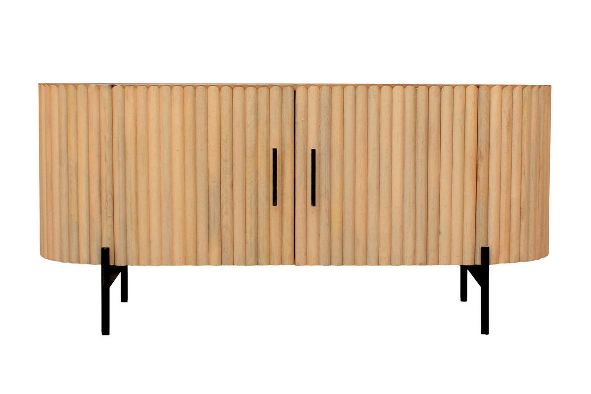 LOWBOARD  120/54/40 cm   - Schwarz/Naturfarben, Design, Holz/Metall (120/54/40cm) - MID.YOU