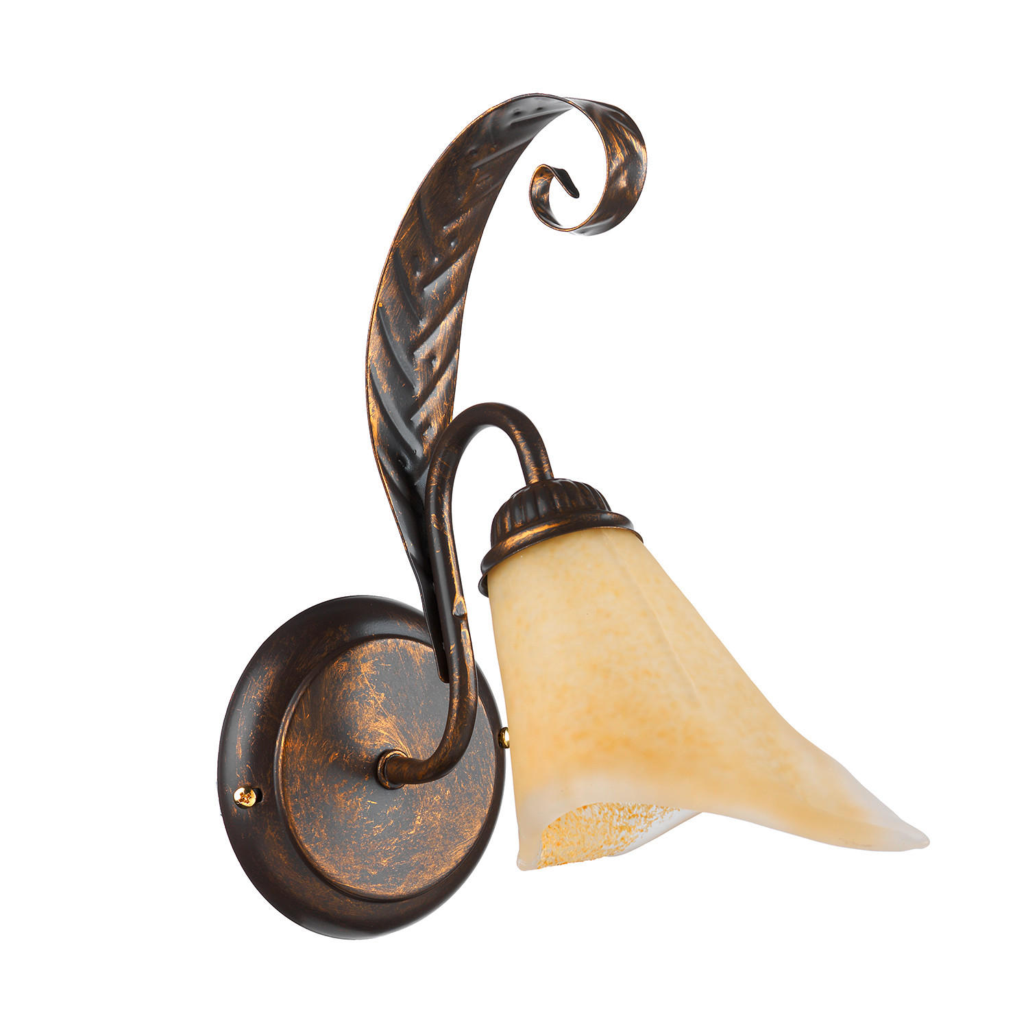 WANDLEUCHTE 21/21/32 cm   - Bronzefarben, KONVENTIONELL, Glas/Metall (21/21/32cm)