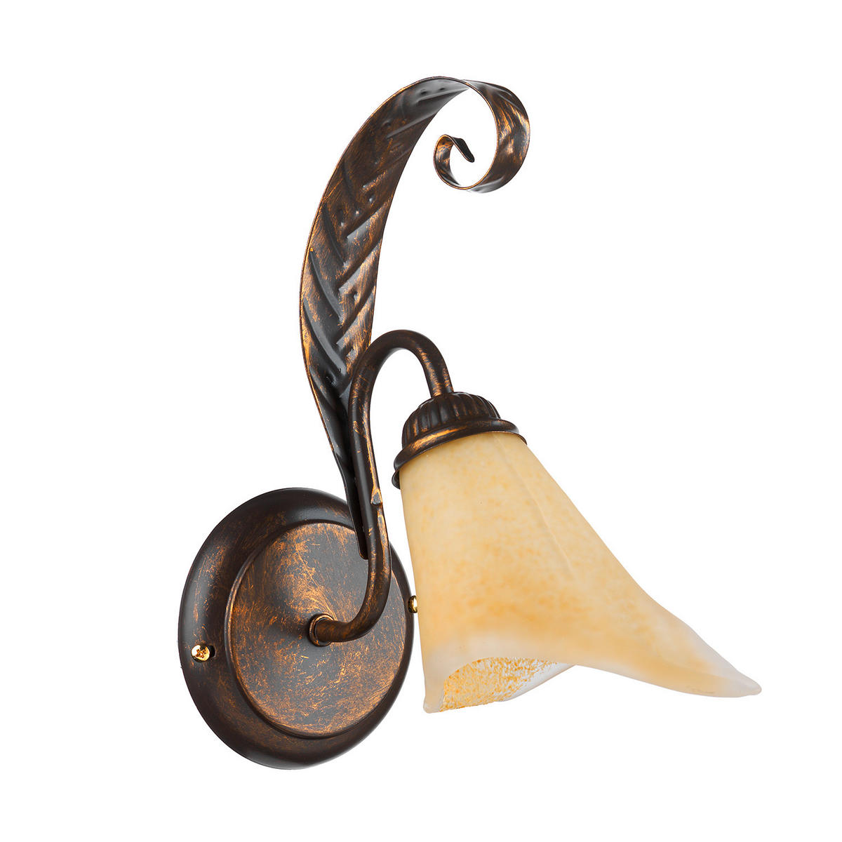 WANDLEUCHTE 21/21/32 cm   - Bronzefarben, KONVENTIONELL, Glas/Metall (21/21/32cm)