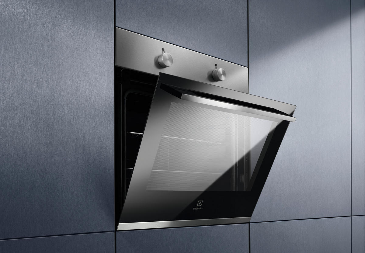 BACKOFENSET ELXB2X  - Edelstahlfarben/Schwarz, Basics, Glas/Metall (59,5/59,4/54,8cm) - Electrolux