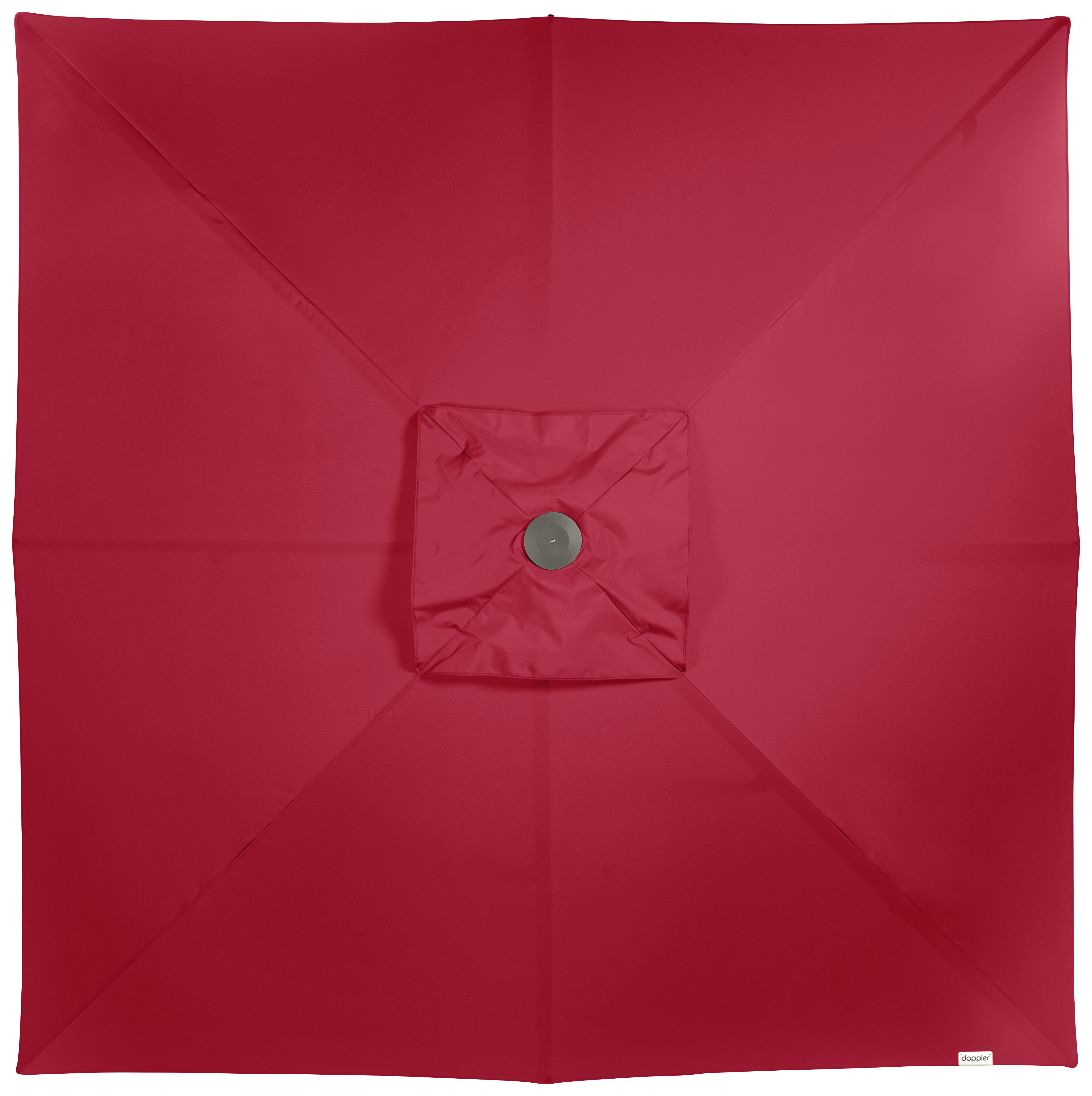 SONNENSCHIRM 350X350 cm Rot  - Silberfarben/Rot, Basics, Textil/Metall (350/350cm) - Doppler