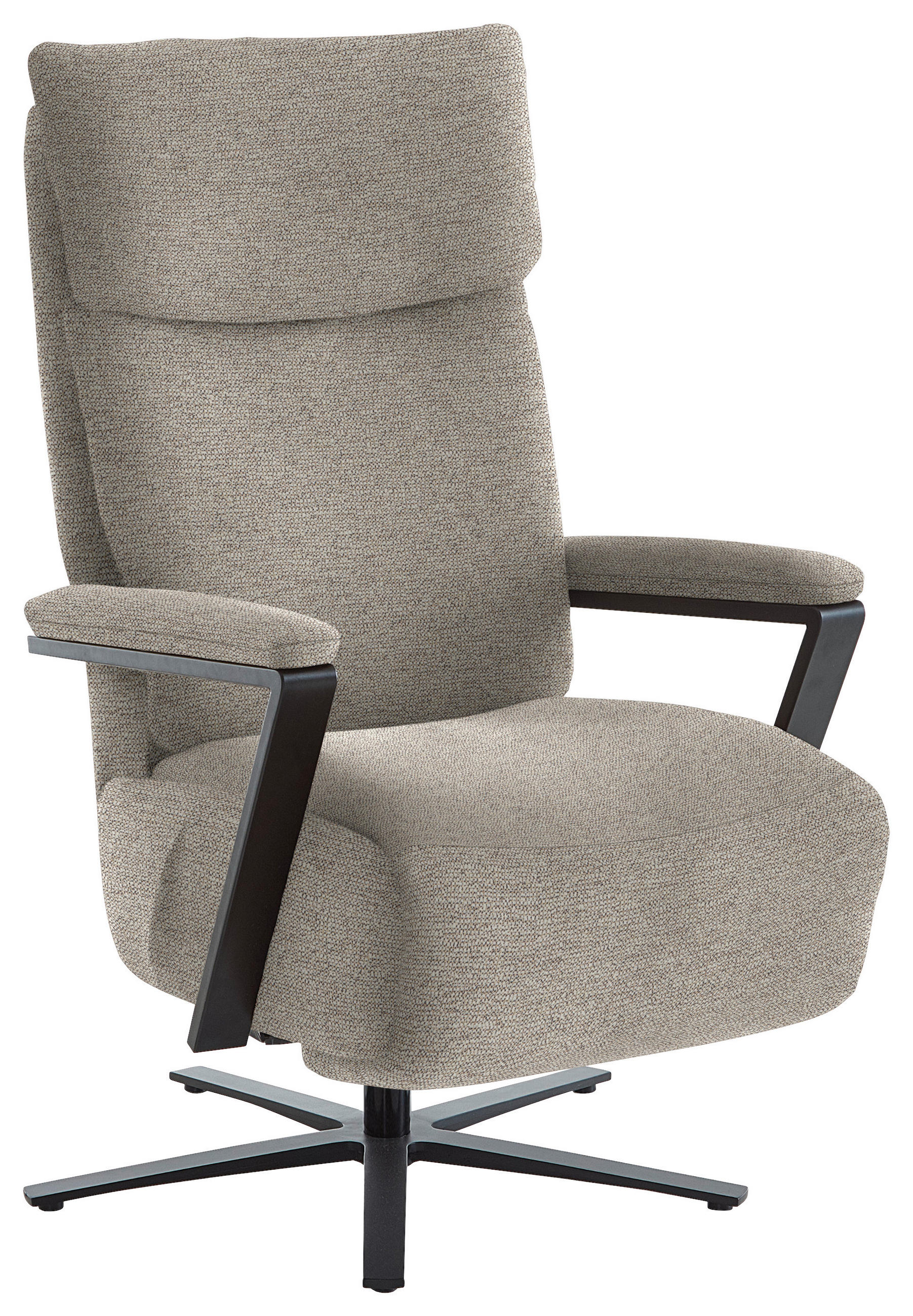 RELAXSESSEL in Textil Beige  - Beige/Schwarz, Design, Textil/Metall (68/117/85cm) - Cantus