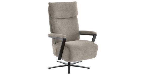 RELAXSESSEL in Textil Beige - Beige/Schwarz, Design, Textil/Metall (68/117/85cm) - Cantus