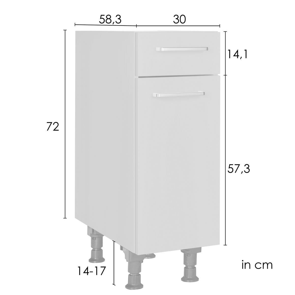 SCHUBKASTENUNTERSCHRANK 30/87/56 cm  in Sandfarben  - Sandfarben/Schwarz, MODERN, Holzwerkstoff/Metall (30/87/56cm) - Nobilia