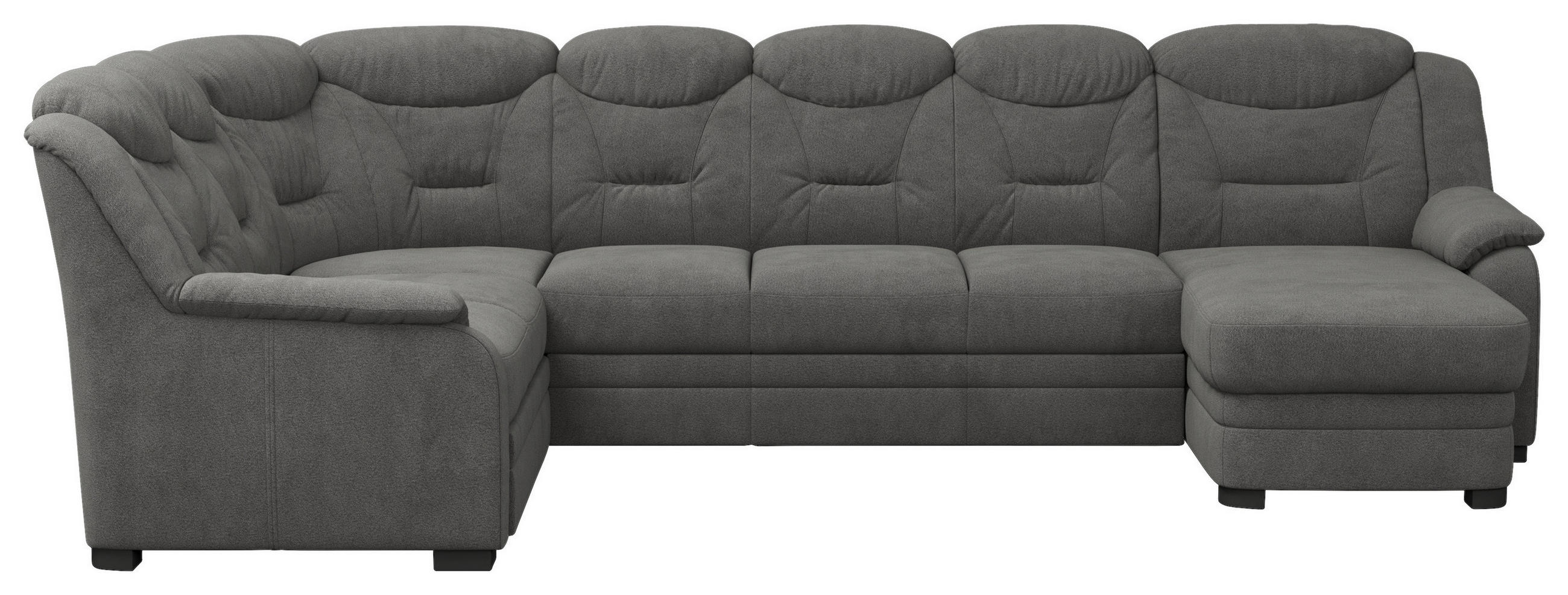 WOHNLANDSCHAFT in Chenille Anthrazit - Anthrazit/Schwarz, Basics, Kunststoff/Textil (211/330/162cm) - MID.YOU