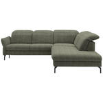 ECKSOFA in Flachgewebe Grün  - Schwarz/Grün, Design, Textil/Metall (299-313/233cm) - Dieter Knoll