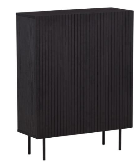 Livetastic Highboard Schwarz 80x103x30 cm