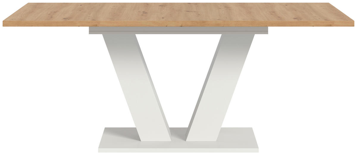 AUSZIEHTISCH in Holzwerkstoff  - Eiche Artisan/Weiß, Trend, Holzwerkstoff (150-190/76/90cm)