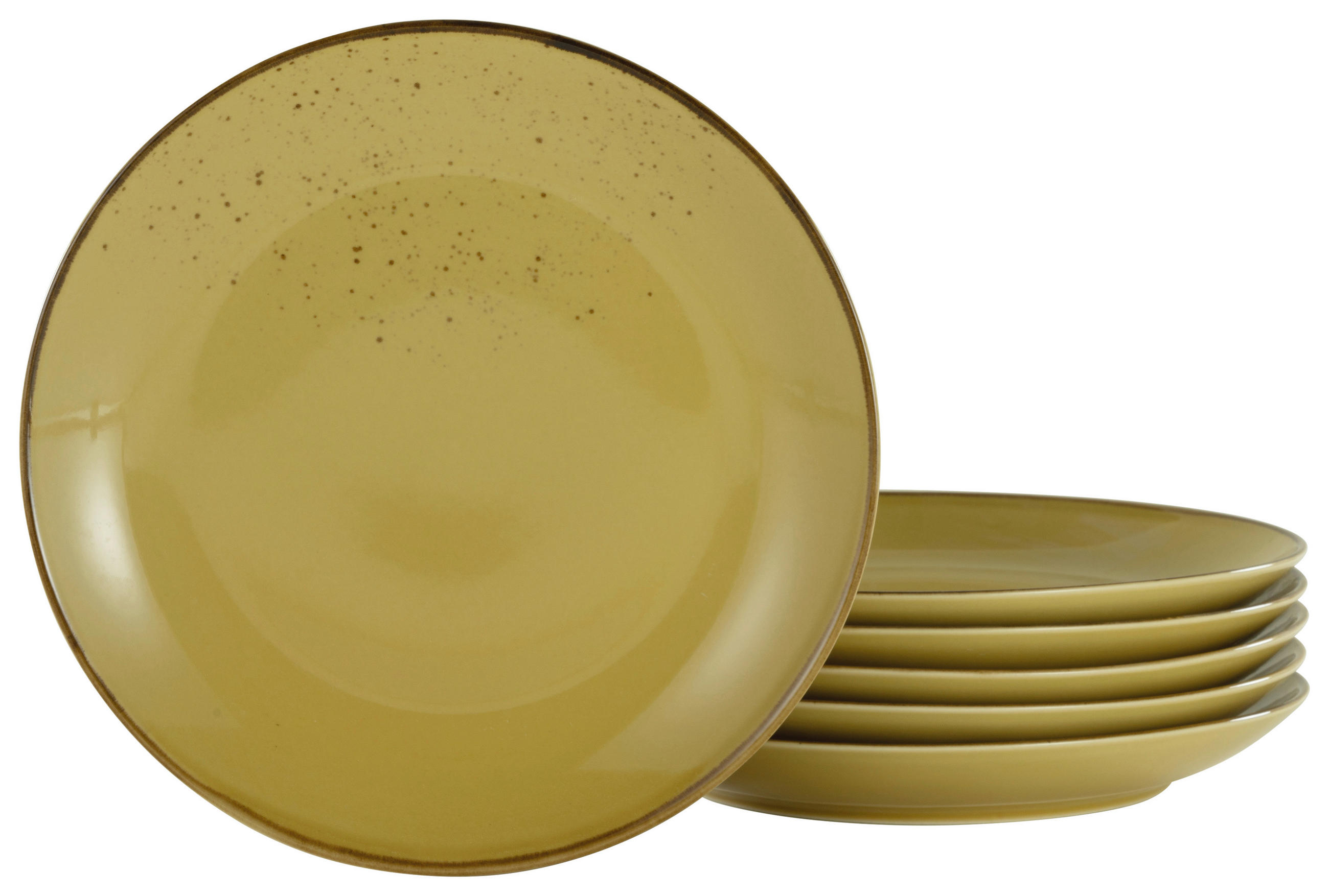 SPEISETELLERSET 6-teilig  - Currygelb, Trend, Keramik (27cm) - Creatable