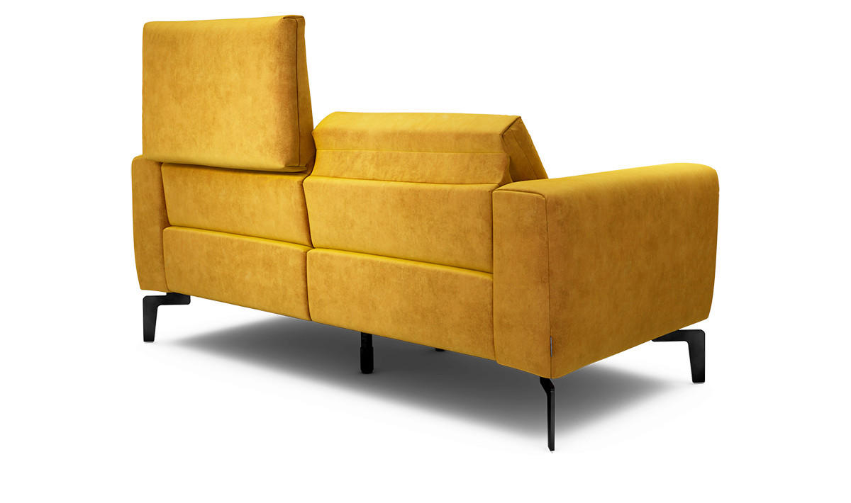 2-SITZER-SOFA Samt Gelb  - Gelb/Schwarz, Design, Textil/Metall (180/86/86-94cm) - SENSOO