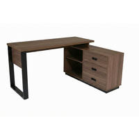 ECKSCHREIBTISCH  Schwarz, Walnussfarben Kabeldurchlass, Stauraum, seitenverkehrt montierbar, in verschiedenen Holzarten erhältlich  - Walnussfarben/Schwarz, KONVENTIONELL, Holzwerkstoff/Metall (150/75,5/116cm) - MID.YOU