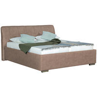 POLSTERBETT 180/200 cm  in Taupe  - Taupe/Chromfarben, Basics, Holz/Textil (180/200cm) - Boxxx