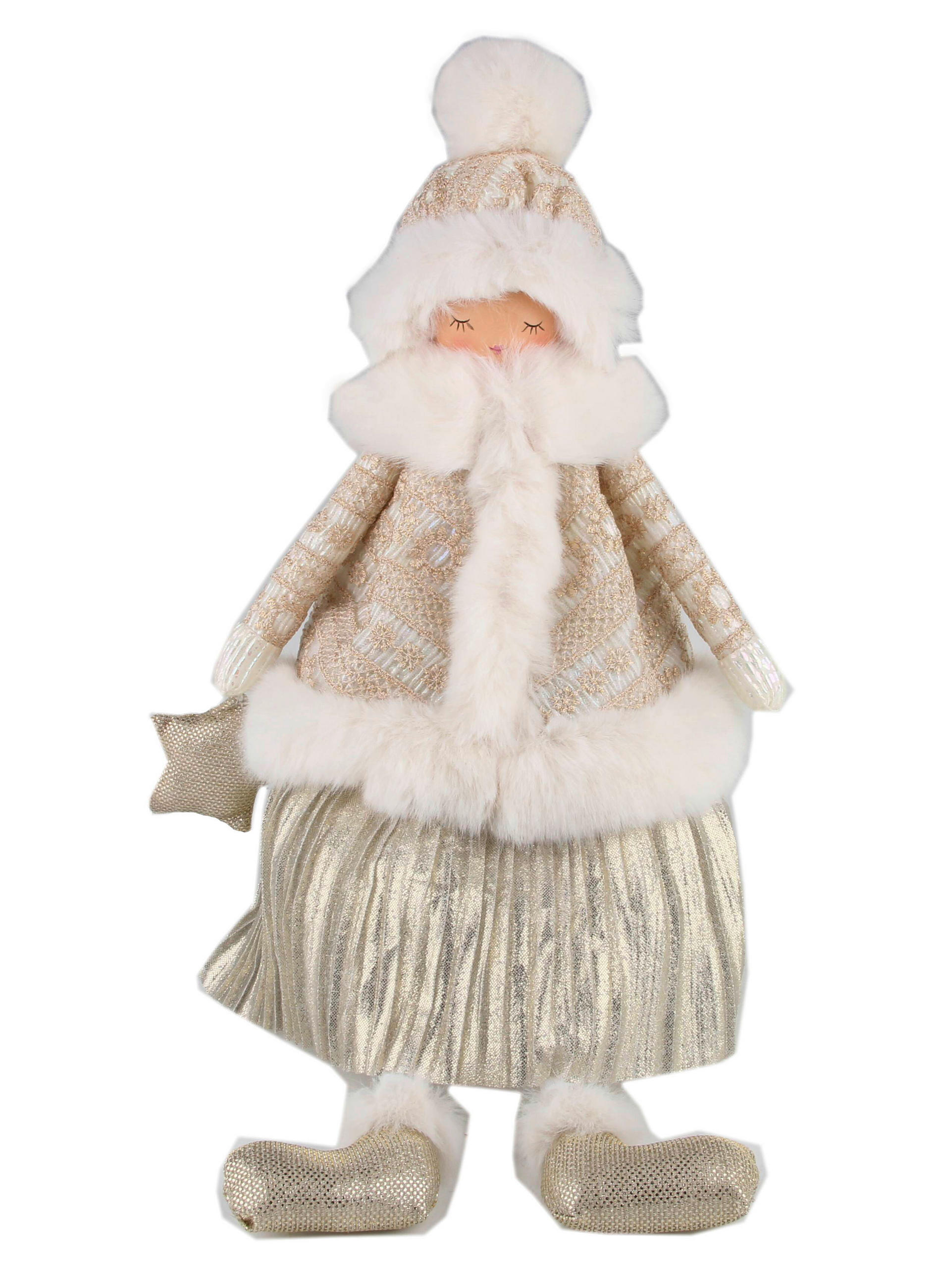 FIGURINĂ DE CRĂCIUN - auriu/crem, Lifestyle, plastic/metal (22/51/19cm) - X-Mas