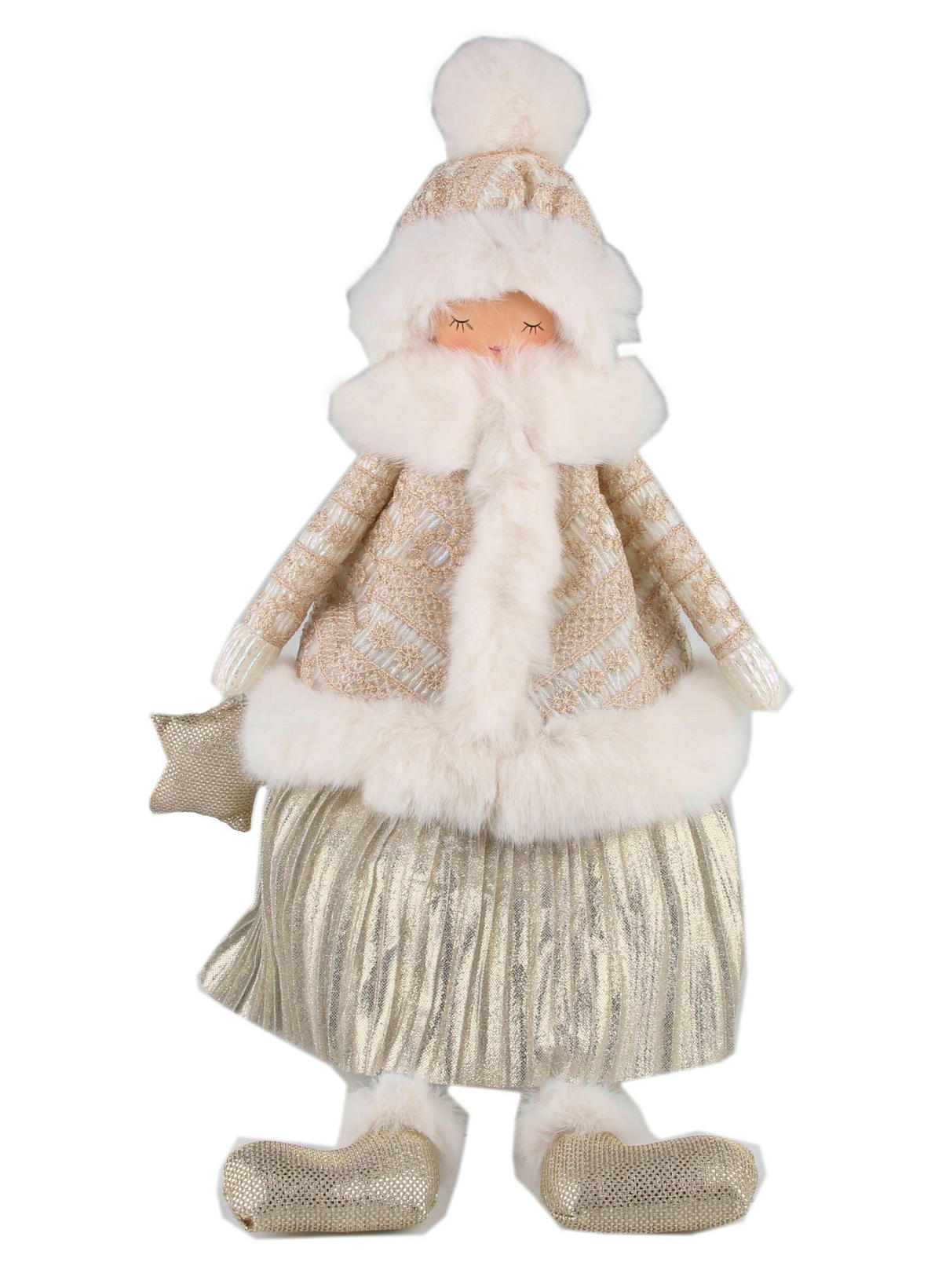 FIGURINĂ DE CRĂCIUN - auriu/crem, Lifestyle, plastic/metal (22/51/19cm) - X-Mas