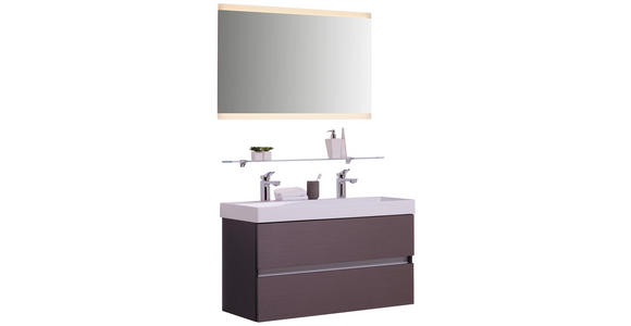 BADEZIMMER - Eichefarben/Weiß, MODERN, Glas/Keramik (100cm) - Dieter Knoll