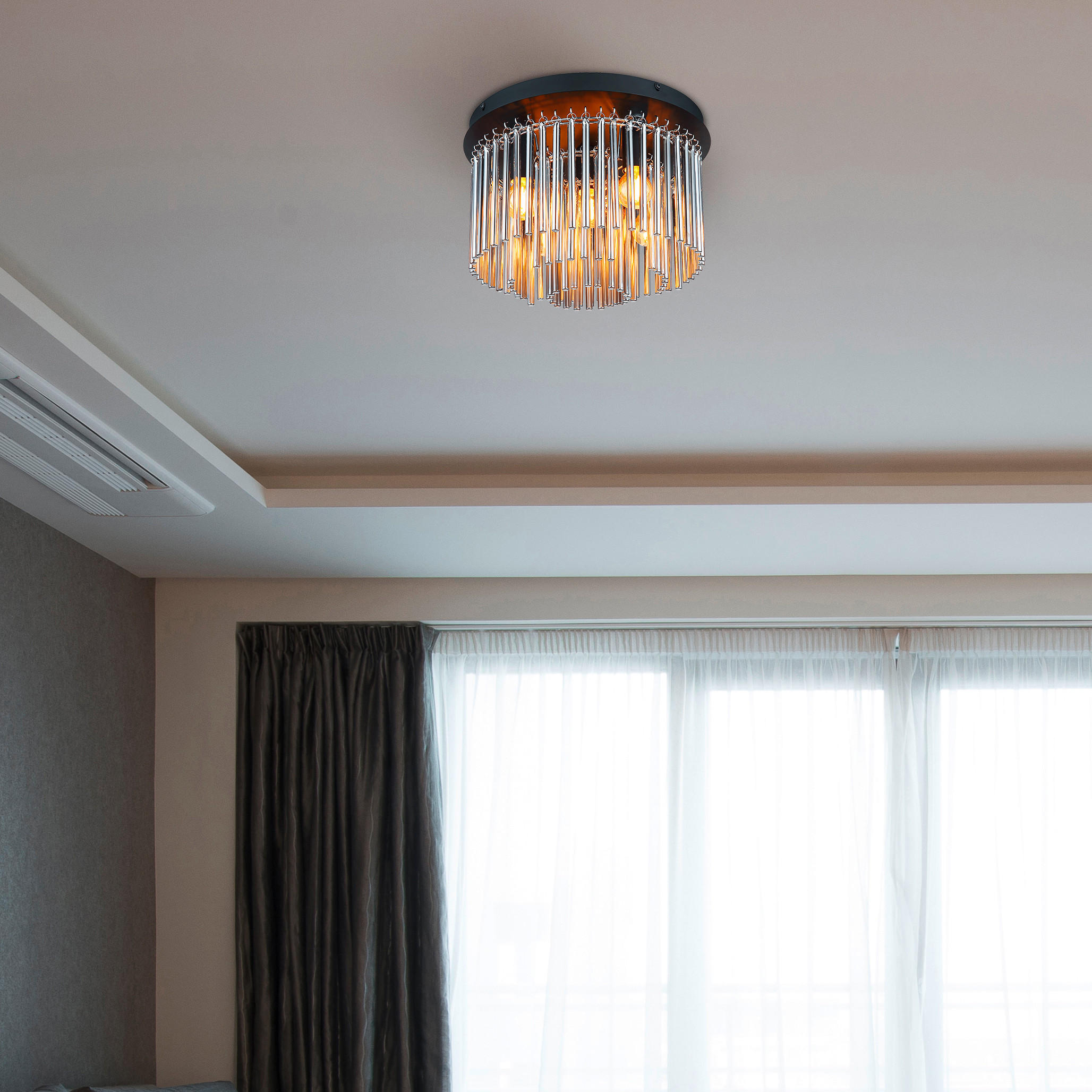 TAKLAMPA GORLEY 32/21,5 cm - svart, Klassisk, metall/glas (32/21,5cm) - Globo