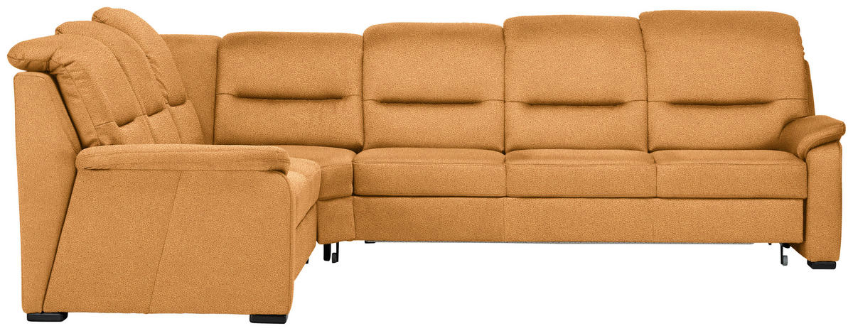 ECKSOFA in Mikrofaser Gelb  245/303 cm  - Gelb/Schwarz, KONVENTIONELL, Holz/Textil (245/303cm) - Beldomo Comfort