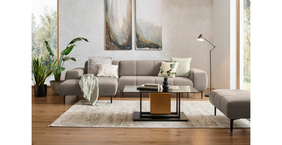 ECKSOFA in Chenille Beige 167/311 cm - Beige/Schwarz, Design, Textil/Metall (167/311cm) - Xora