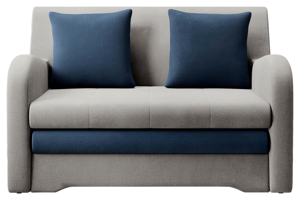 SCHLAFSOFA Samt Grau, Dunkelblau  - Schwarz/Dunkelblau, Design, Kunststoff/Textil (130/85/103cm) - MID.YOU