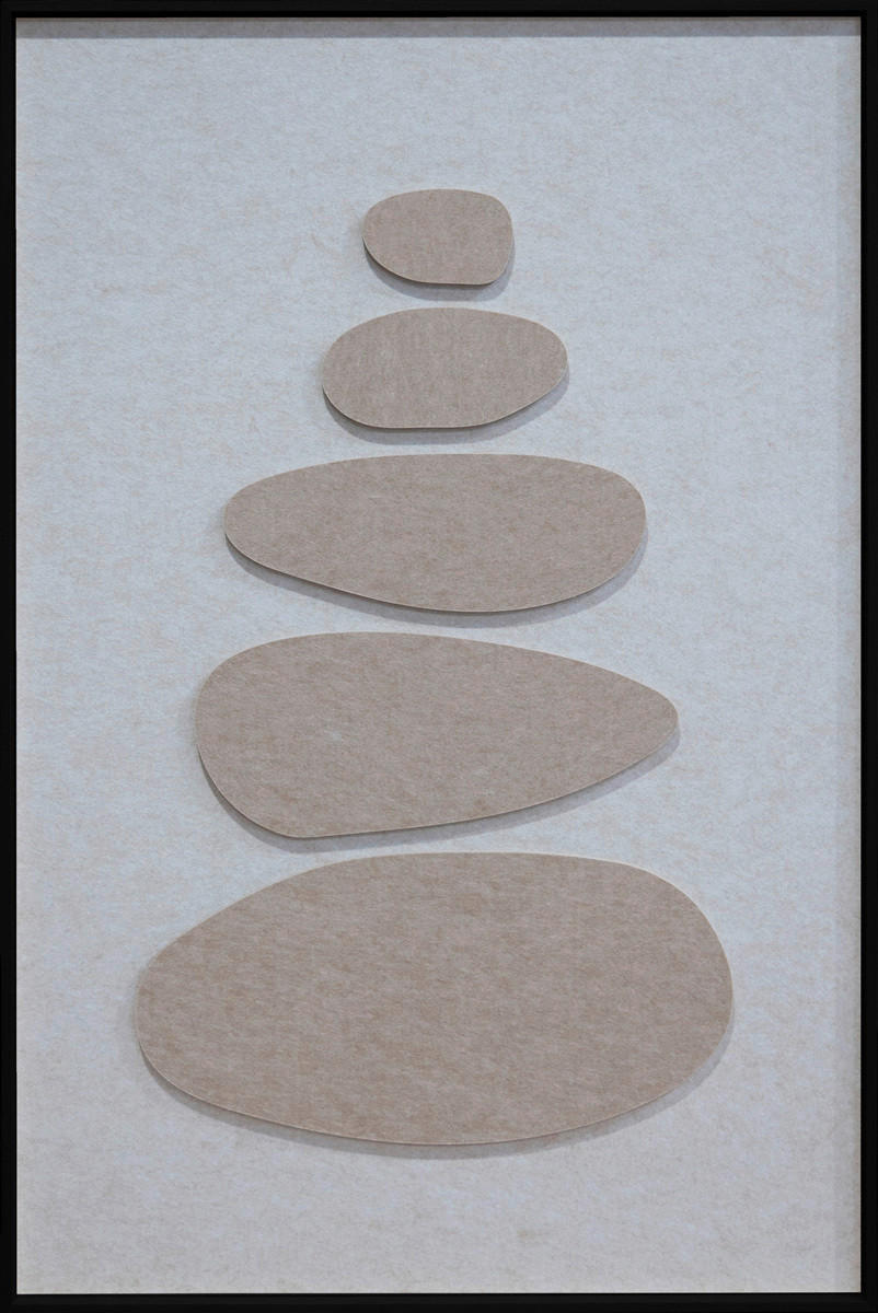 Wandkraft Bild Stacked Ovals Beige 80x120x10 cm