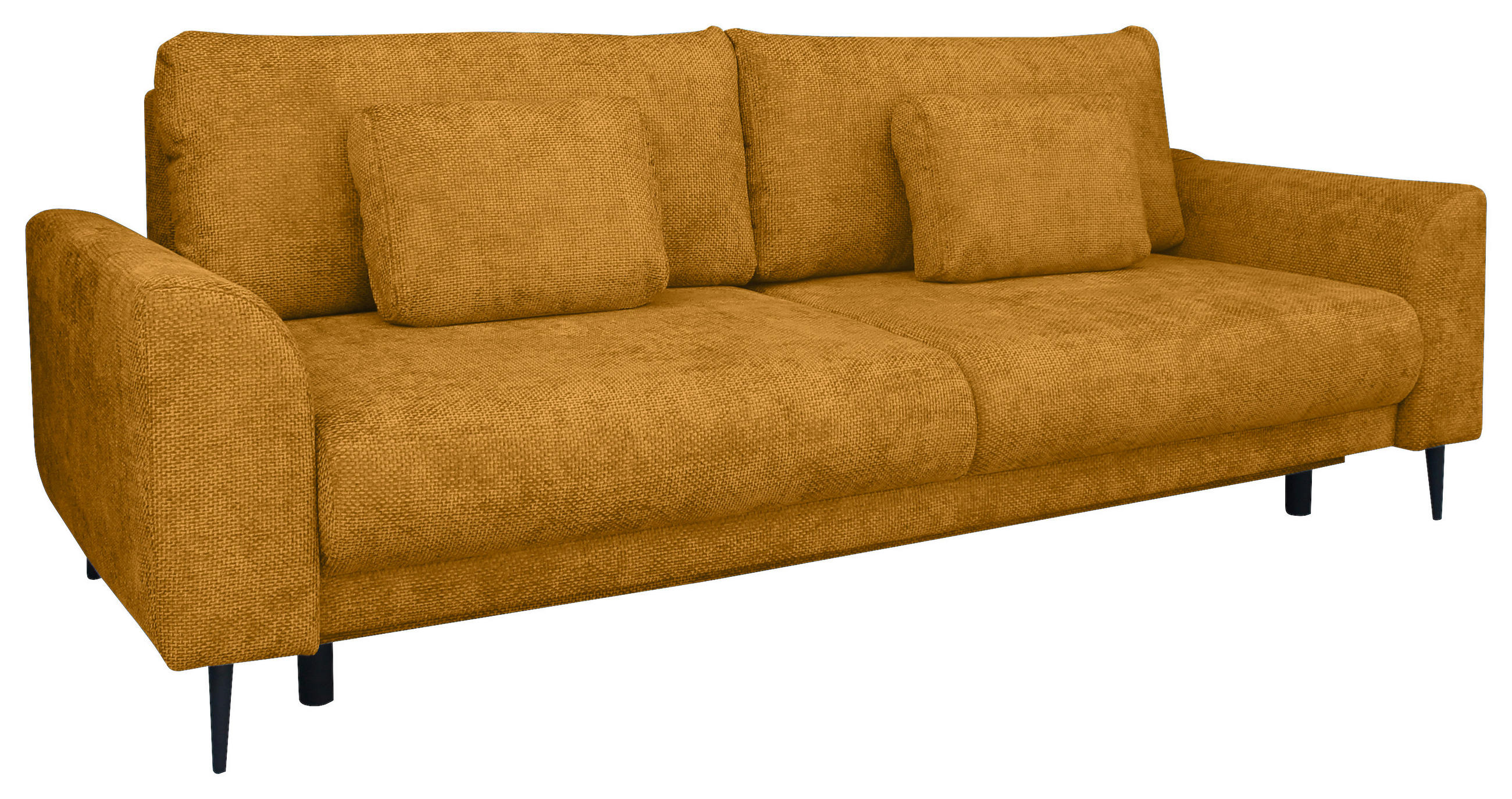 SCHLAFSOFA Chenille Gelb  - Gelb/Schwarz, KONVENTIONELL, Textil/Metall (235/90/104cm) - Carryhome