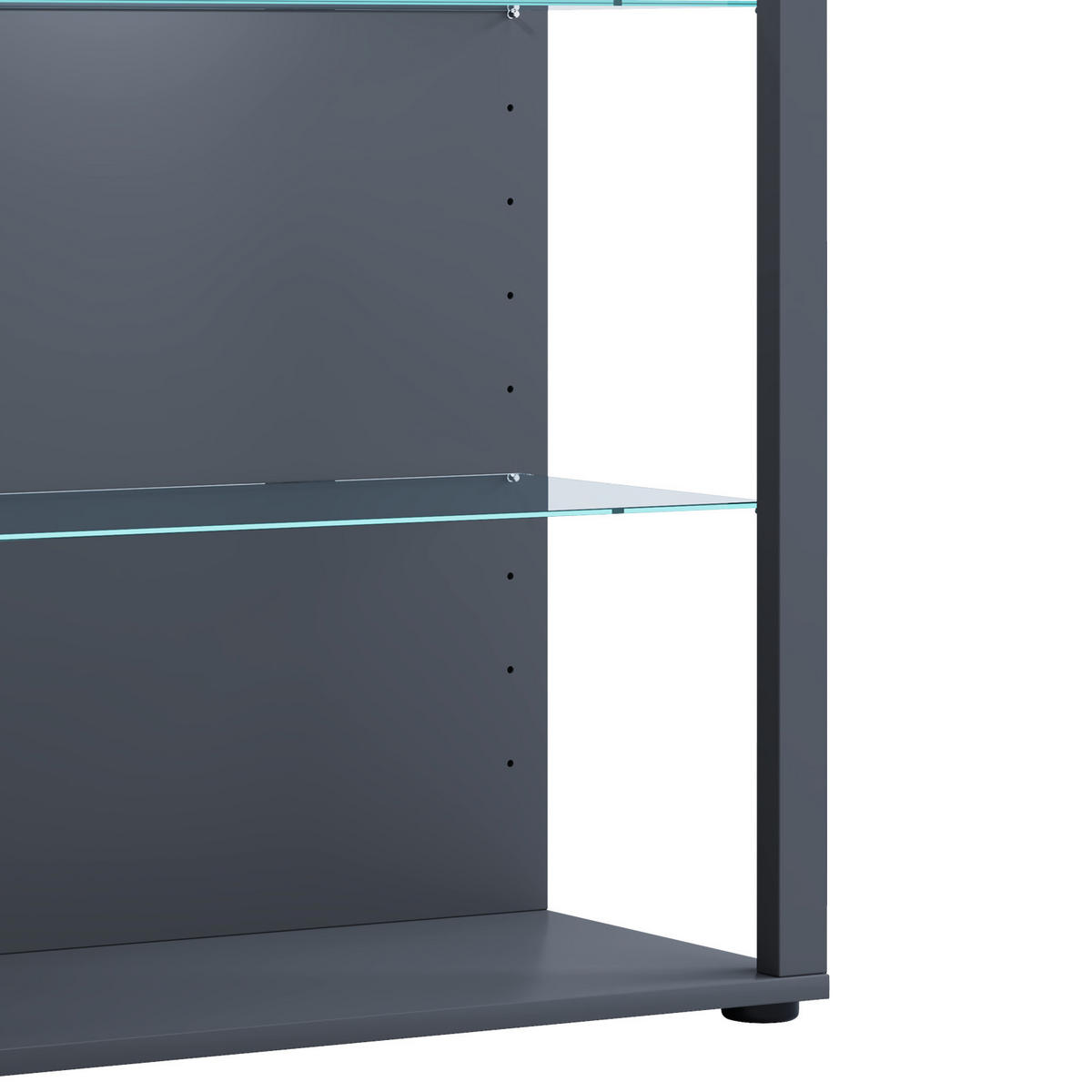 VITRINE in Anthrazit  - Anthrazit/Schwarz, Modern, Glas/Holzwerkstoff (70/90/35cm) - MID.YOU