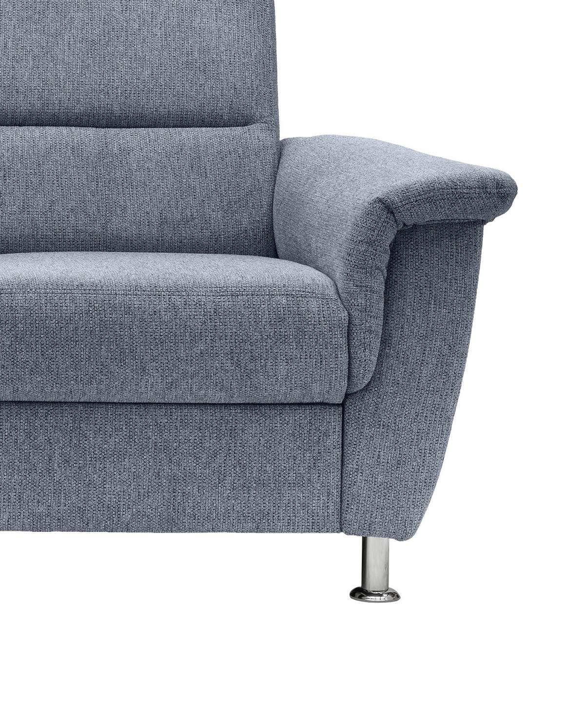 ECKSOFA in Chenille Hellblau  - Chromfarben/Hellblau, Konventionell, Textil/Metall (184/231cm) - Livetastic
