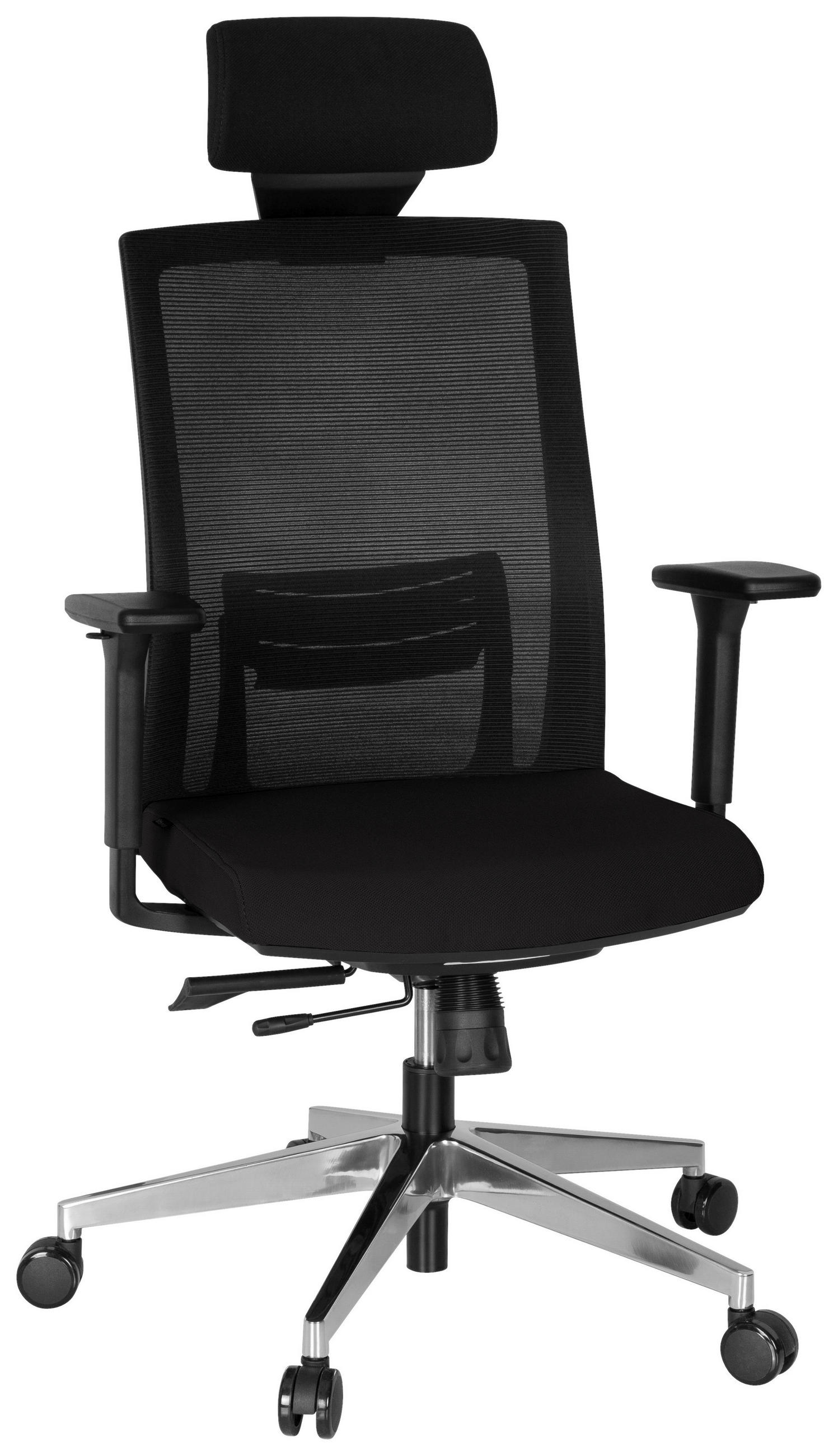SNURRSTOL  i nätklädsel, flatväv svart  - aluminiumfärg/svart, Modern, metall/textil (68/131/63cm) - MID.YOU