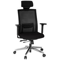 SNURRSTOL  i nätklädsel, flatväv svart  - aluminiumfärg/svart, Modern, metall/textil (68/131/63cm) - MID.YOU