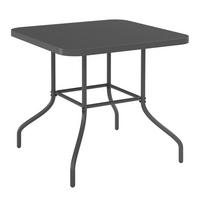 GARTENTISCH Metall, Glas Dunkelgrau quadratisch  - Dunkelgrau, MODERN, Glas/Metall (80/80/70cm) - Xora
