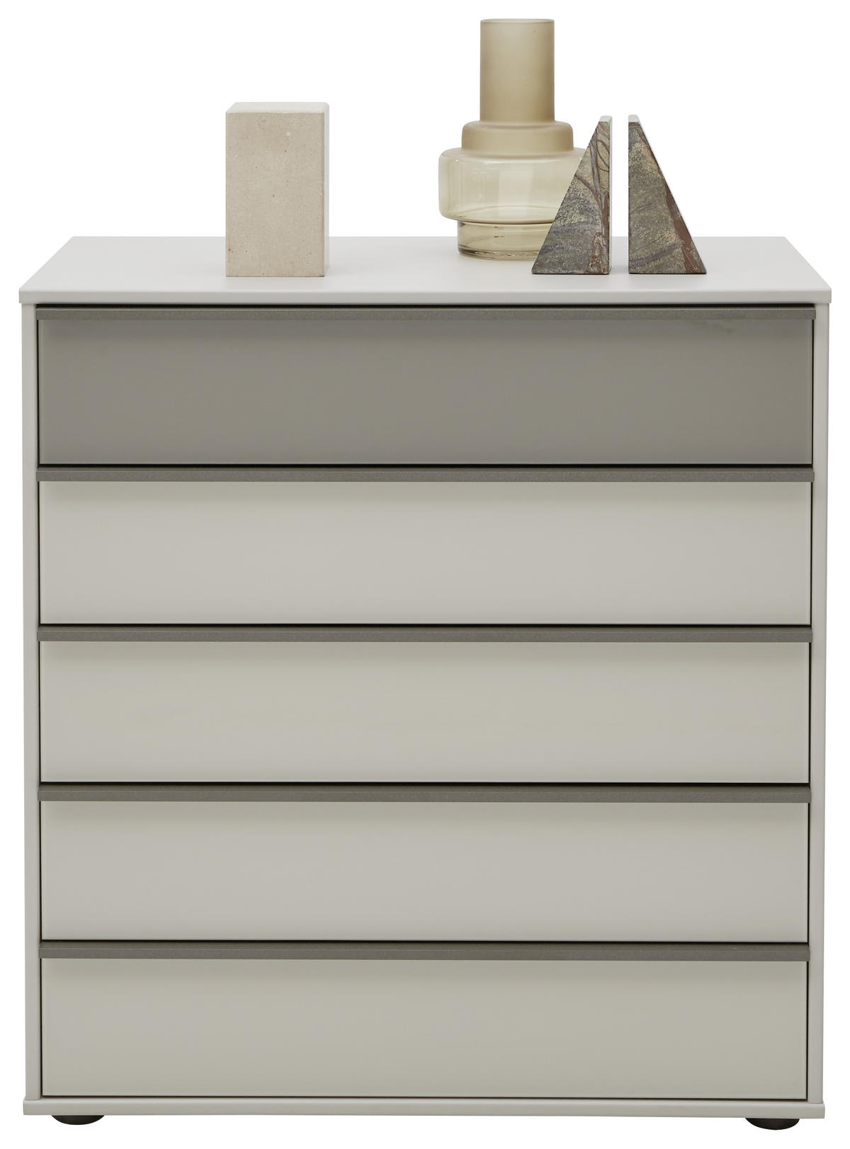 KOMMODE 80/86/43 cm  in Braun, Grau  - Alufarben/Schwarz, Design, Glas/Holzwerkstoff (80/86/43cm) - Dieter Knoll