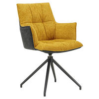 KAROSSZÉK sárga, fekete  - sárga/fekete, Design, textil/fém (59/89,5/63cm) - Novel