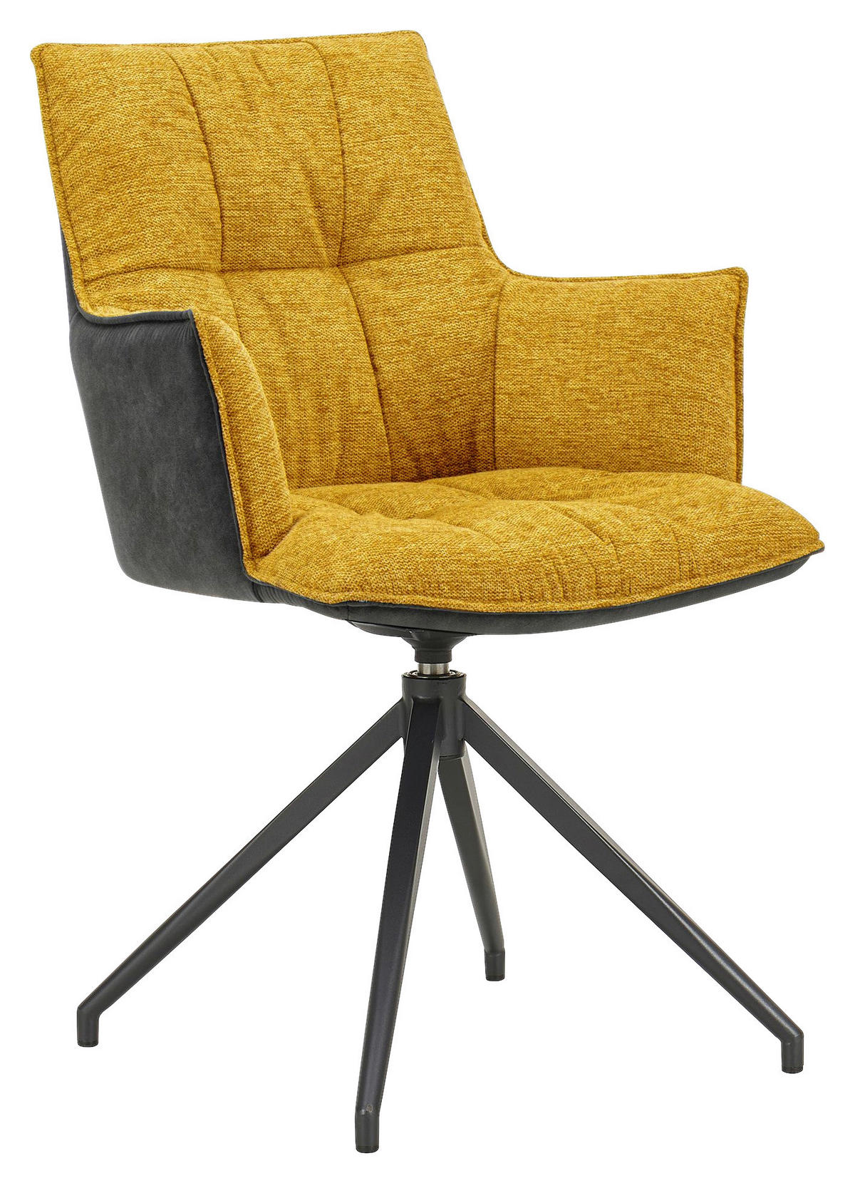 KAROSSZÉK sárga, fekete  - sárga/fekete, Design, textil/fém (59/89,5/63cm) - Novel