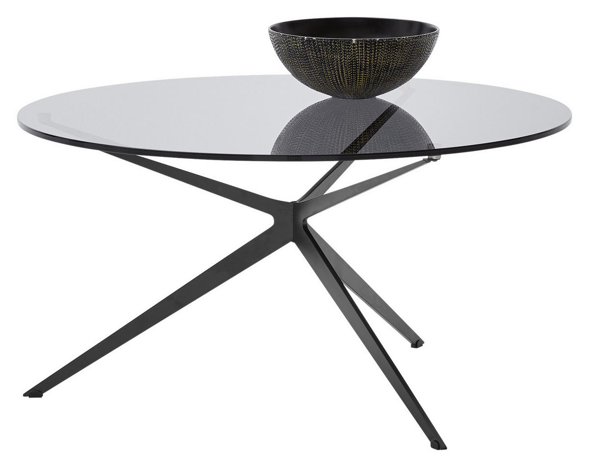 COUCHTISCH FABIA 80/80/40 cm rund Grau, Schwarz  - Schwarz/Grau, Design, Glas/Metall (80/80/40cm) - Musterring
