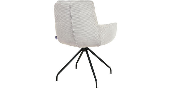 ARMLEHNSTUHL  Stoffauswahl, Typenauswahl, Sitzfläche 360° drehbar, Gestellauswahl Cord  - Hellgrau/Schwarz, Design, Textil/Metall (63/90/69cm) - Johann Jakob